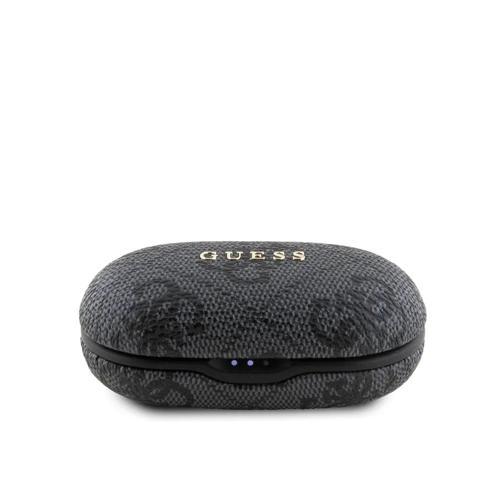 GUESS – Auriculares TWS ENC de Polipiel Negro con Logo 4G Metalizado