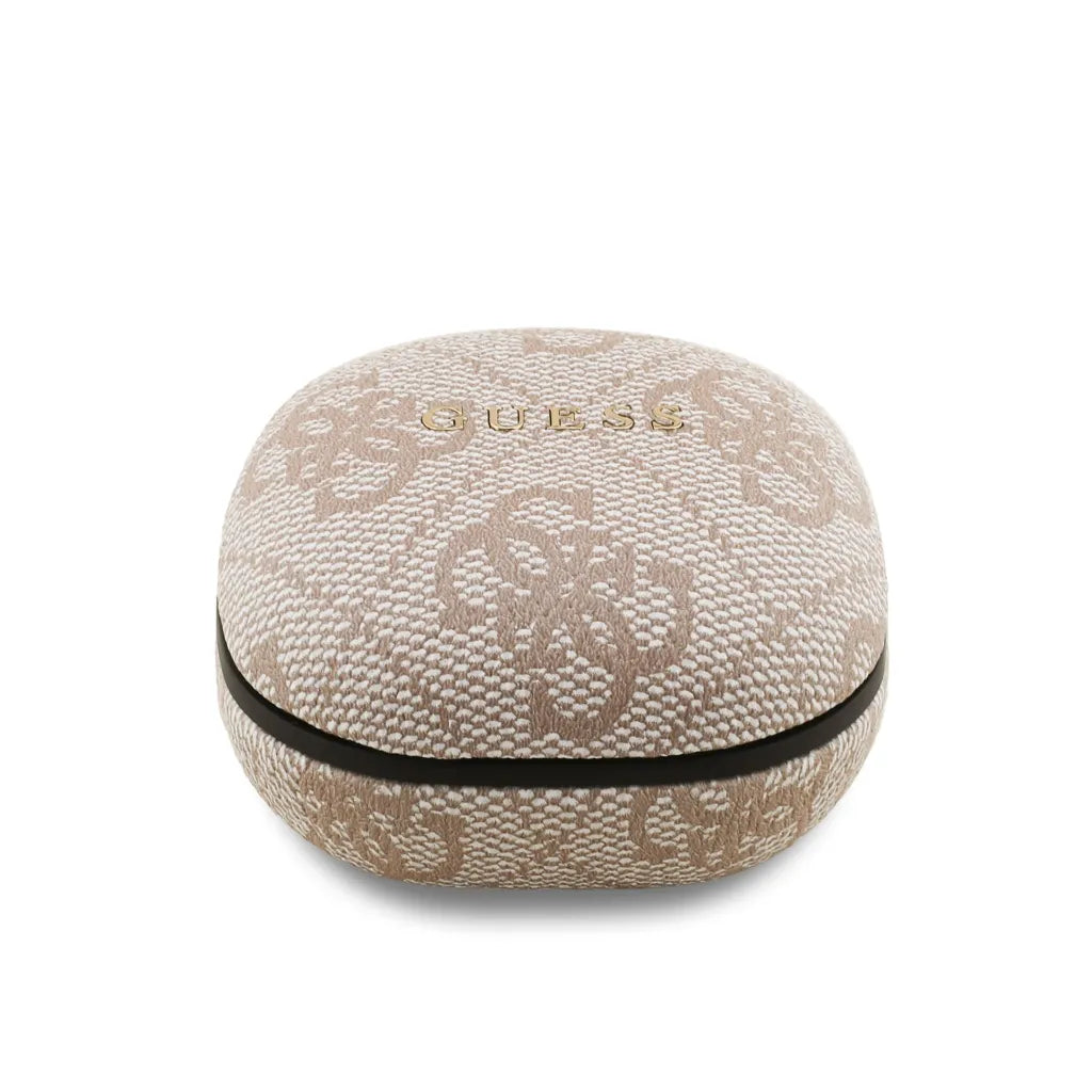 GUESS – Auriculares TWS ENC de Polipiel Rosa con Logo Clásico Metalizado