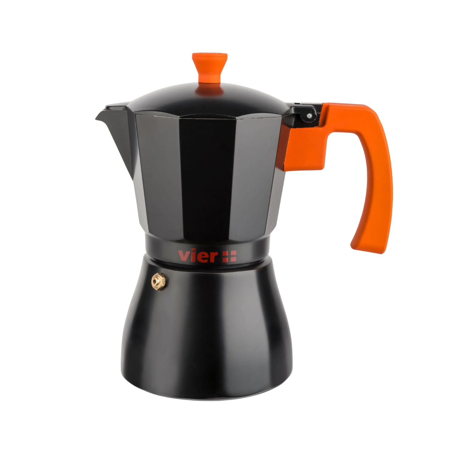 Cafetera Moka Vier — Cafetera Italiana Negra y Naranja