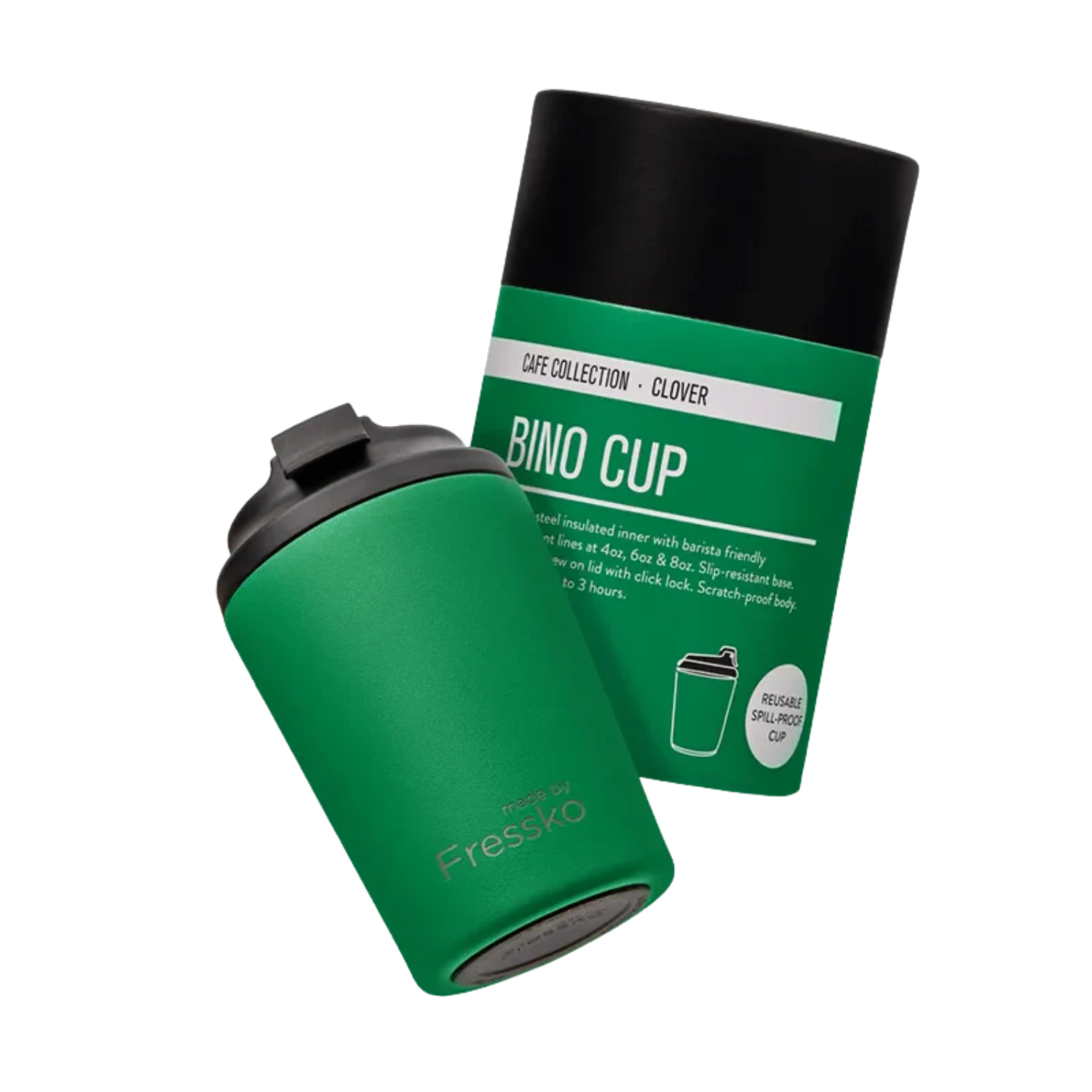 Fressko Bino Cup Clover — Vaso Reutilizable Café